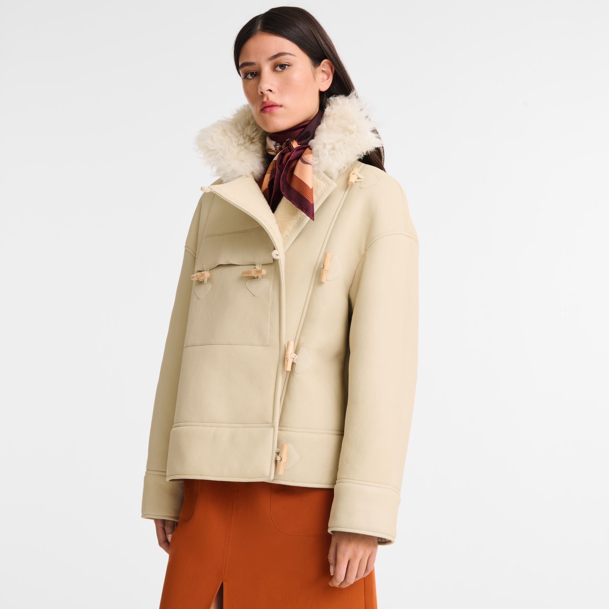 Coat / Ecru - Leather - Image 4