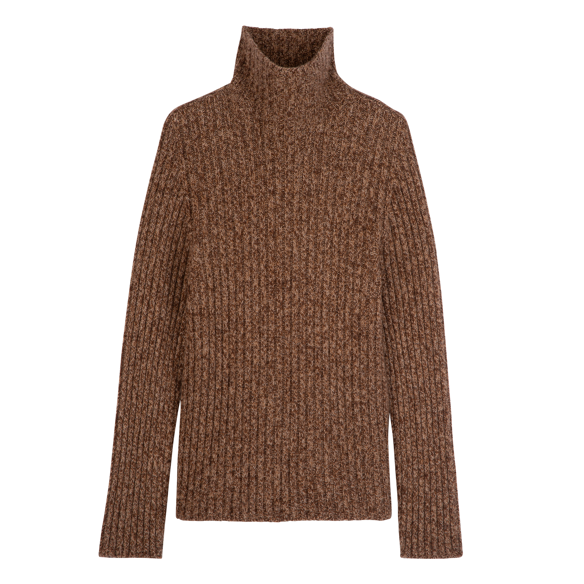 High neck sweater / Chocolate - Knit