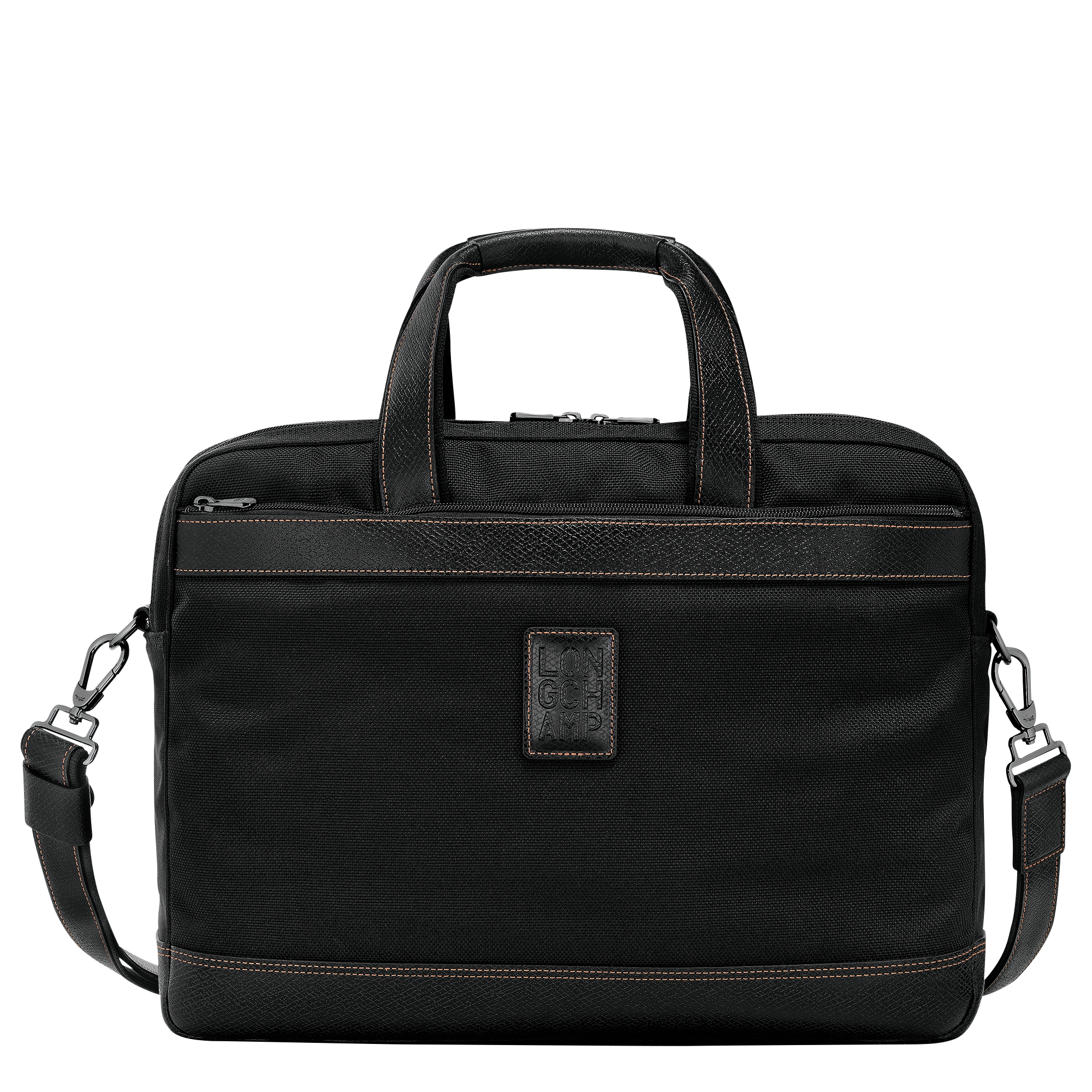 Boxford L Briefcase / Black - Recycled canvas