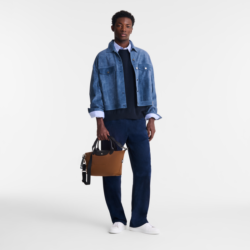 Le Pliage Energy S Handbag / Chocolate - Recycled canvas - Image 11