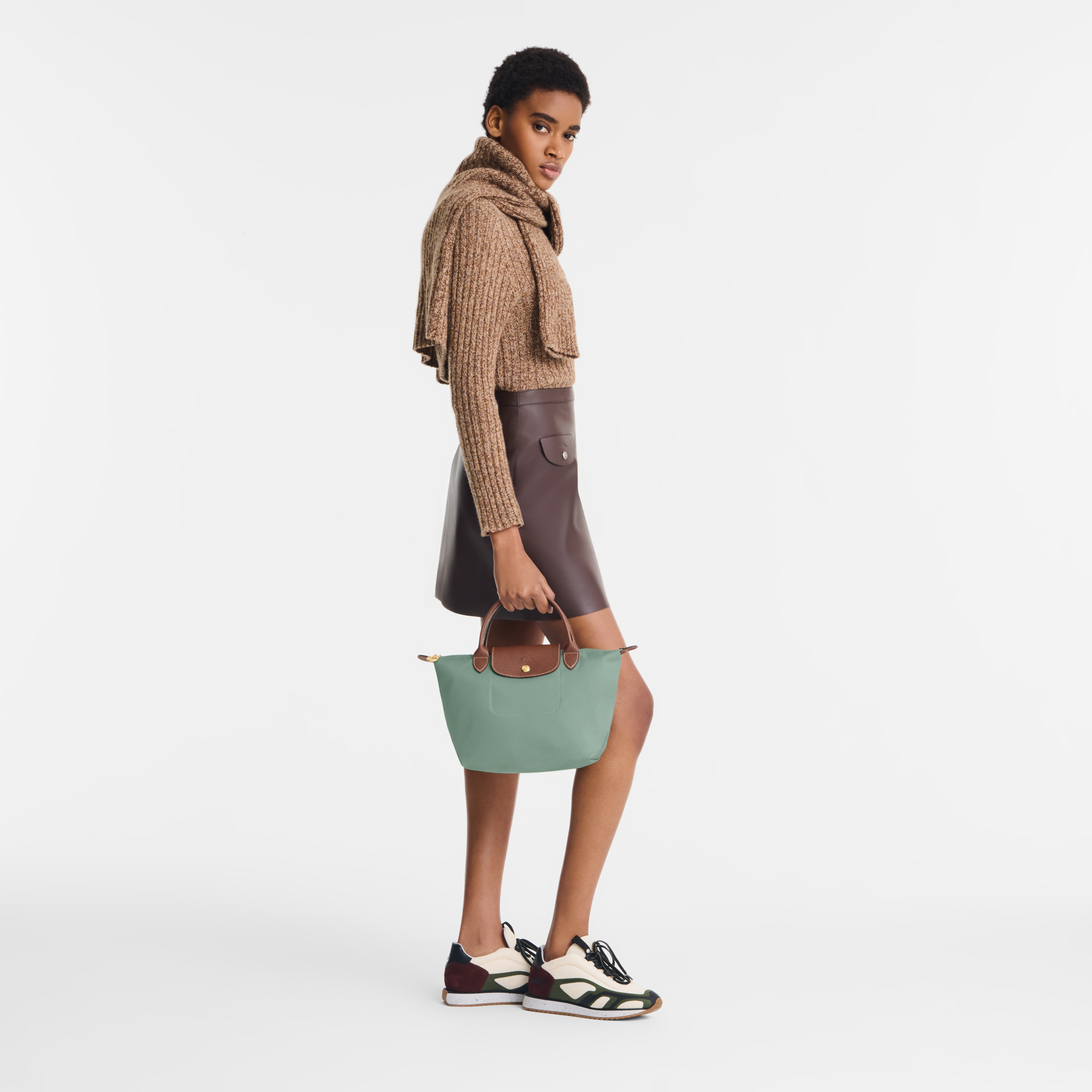 Le Pliage Original S Handbag / Celadon - Recycled canvas - Image 2