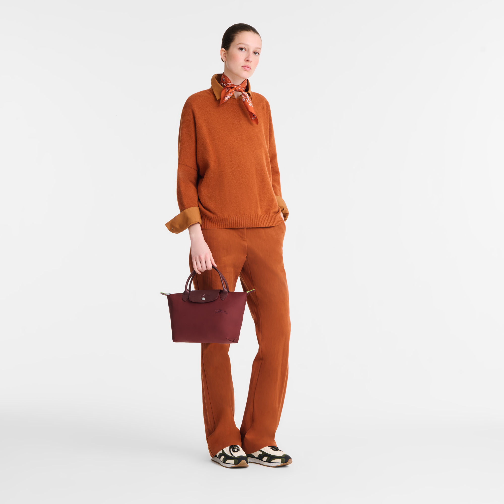 Le Pliage Green S Handbag / Pomegranate - Recycled canvas - Image 2