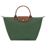 Le Pliage Original M Handbag / British Green - Recycled canvas