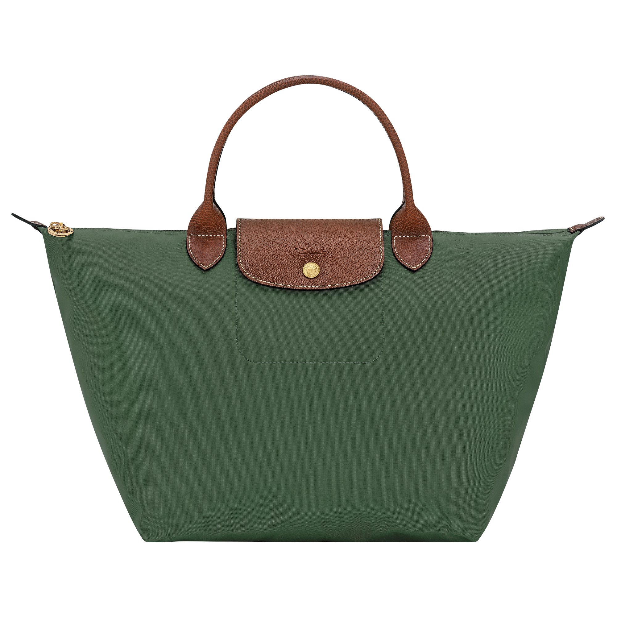 Le Pliage Original M Handbag / British Green - Recycled canvas