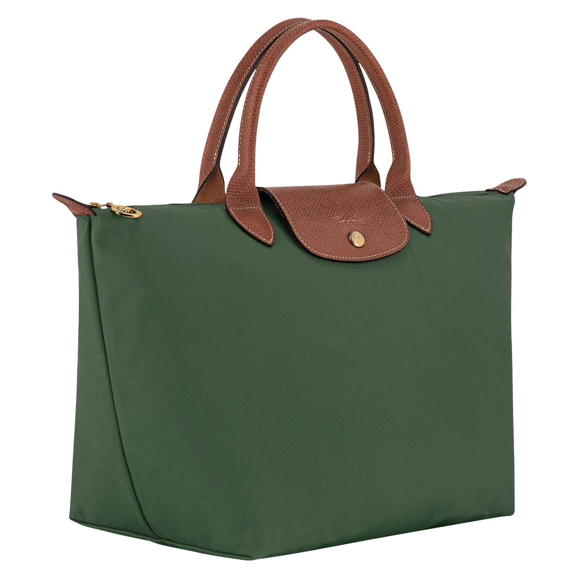 Le Pliage Original M Handbag / British Green - Recycled canvas - Image 3