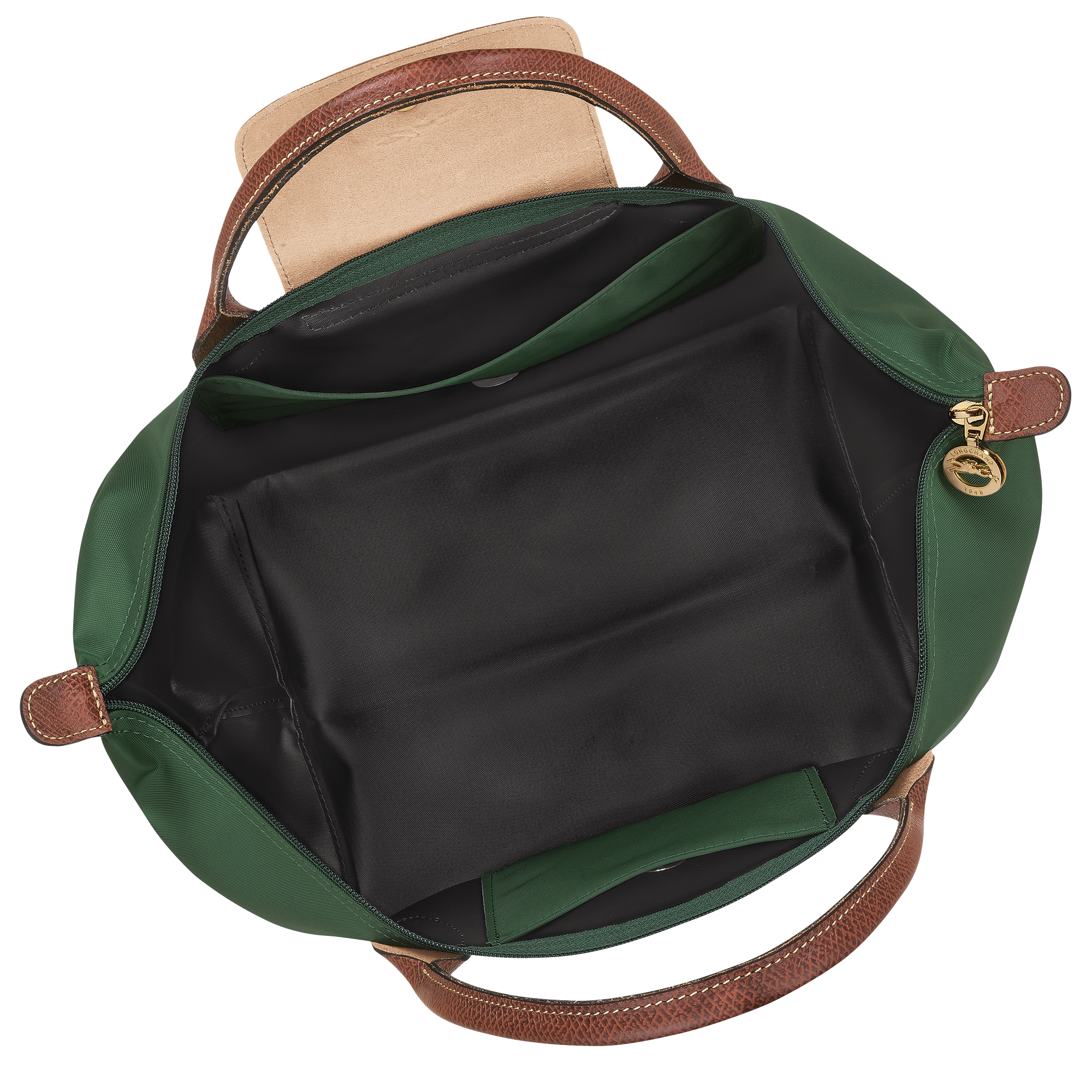 Le Pliage Original M Handbag / British Green - Recycled canvas - Image 5