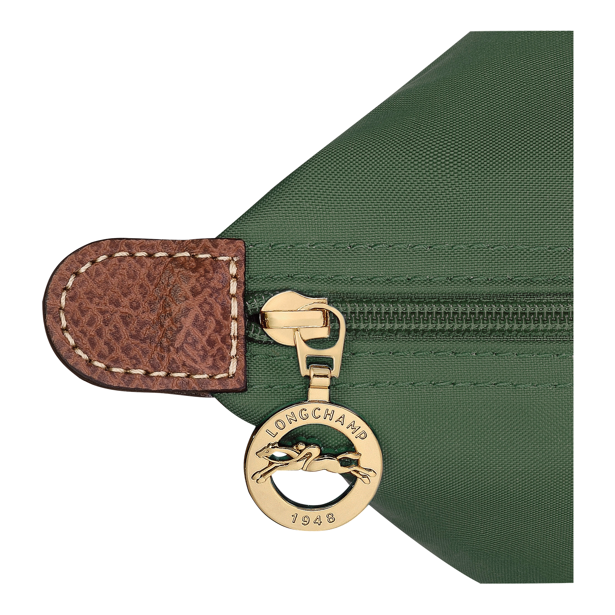 Le Pliage Original M Handbag / British Green - Recycled canvas - Image 6