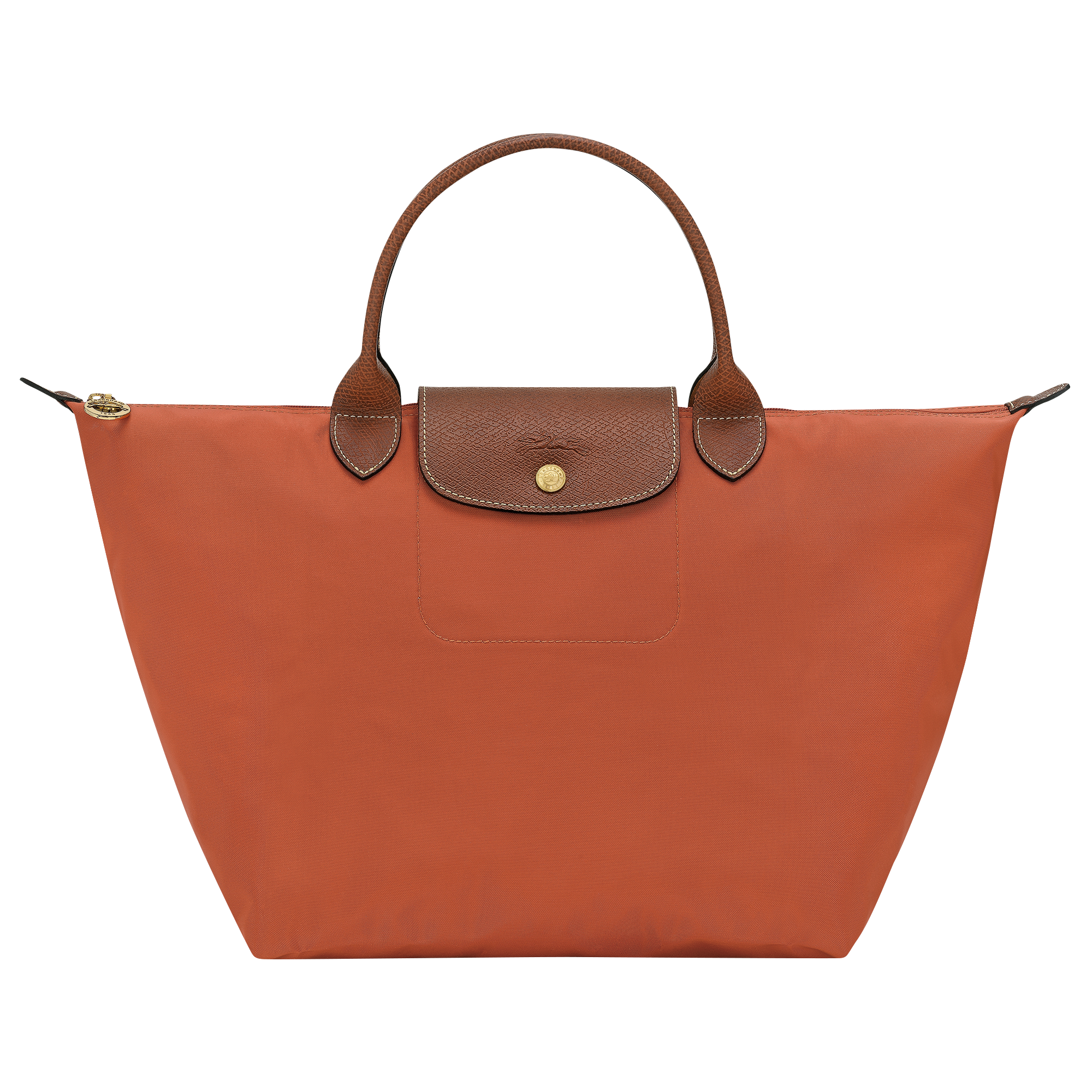 Le Pliage Original M Handbag / Brick - Recycled canvas