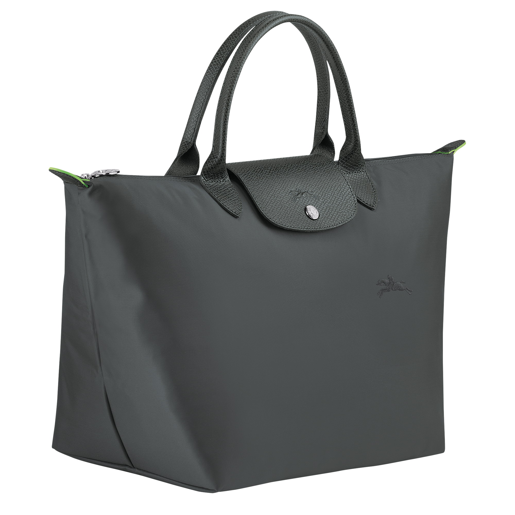 Le Pliage Green M Handbag / Graphite - Recycled canvas - Image 3