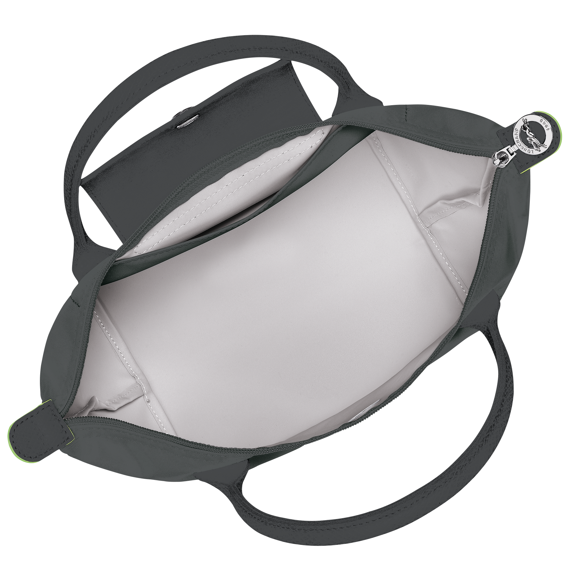 Le Pliage Green M Handbag / Graphite - Recycled canvas - Image 5