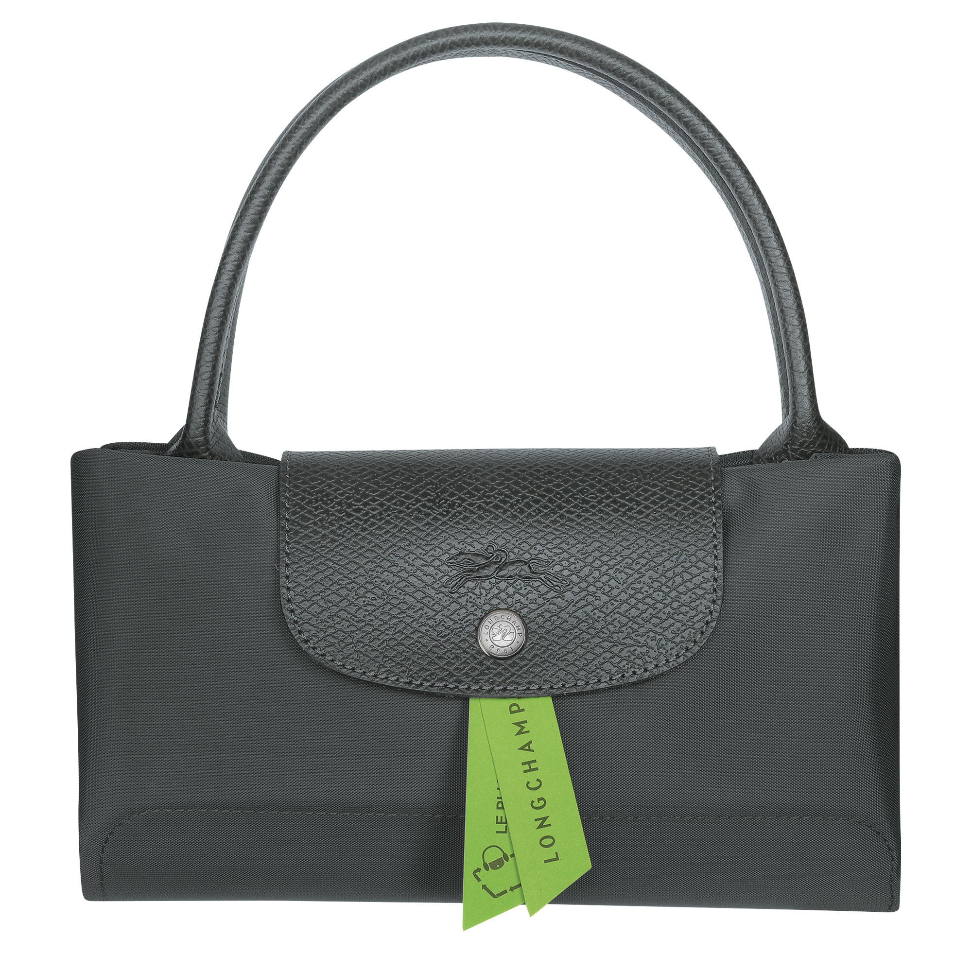 Le Pliage Green M Handbag / Graphite - Recycled canvas - Image 6
