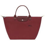 Le Pliage Green M Handbag / Pomegranate - Recycled canvas