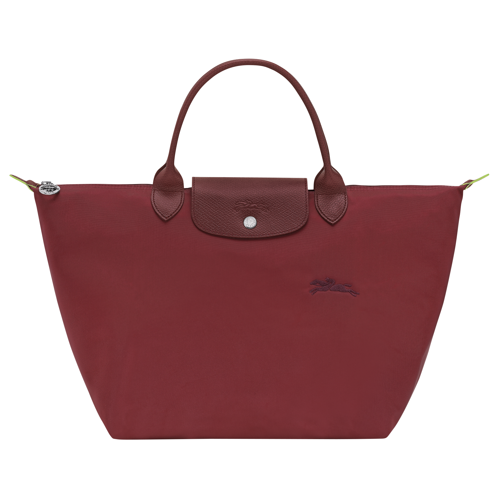 Le Pliage Green M Handbag / Pomegranate - Recycled canvas