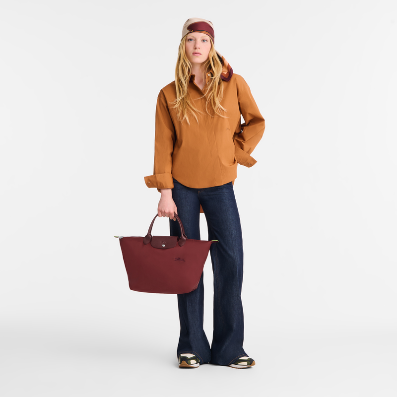 Le Pliage Green M Handbag / Mocha - Recycled canvas - Image 34