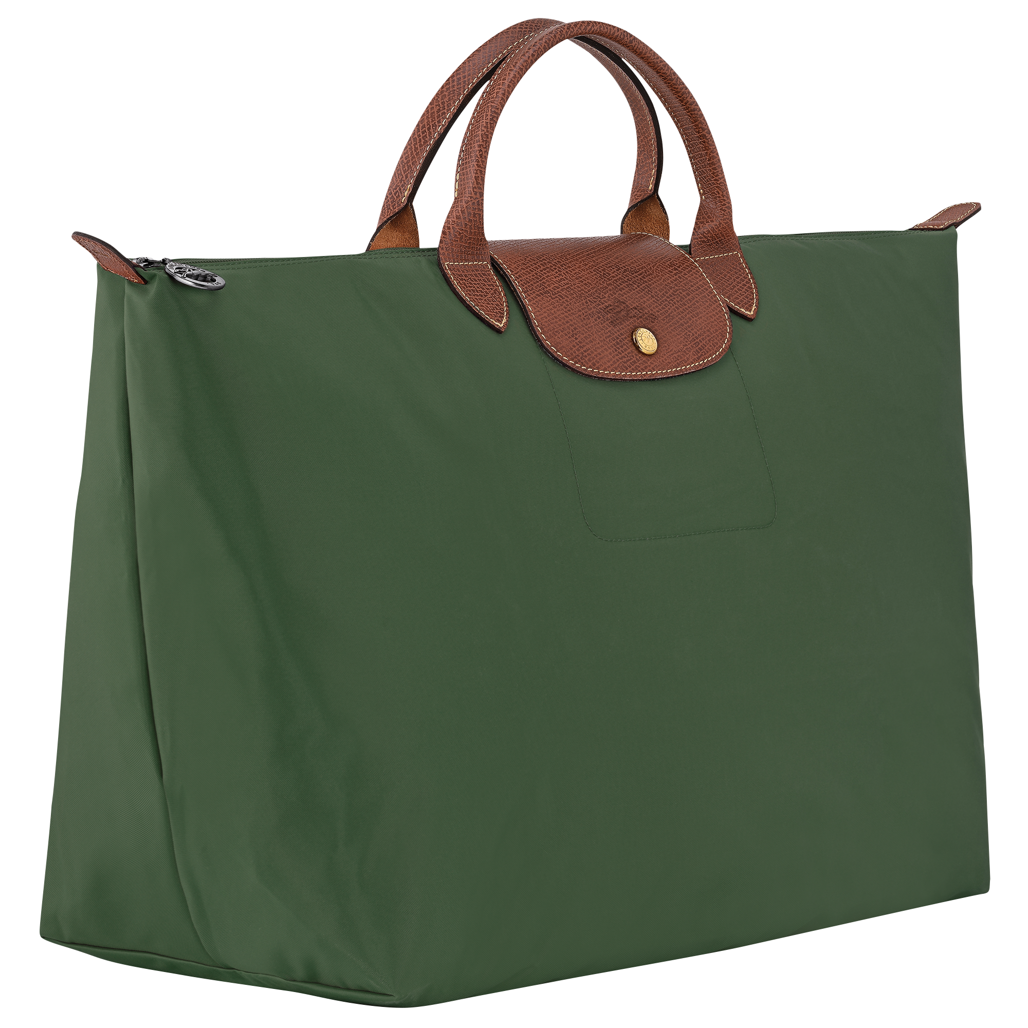 Le Pliage Original L Travel bag / British Green - Recycled canvas - Image 3