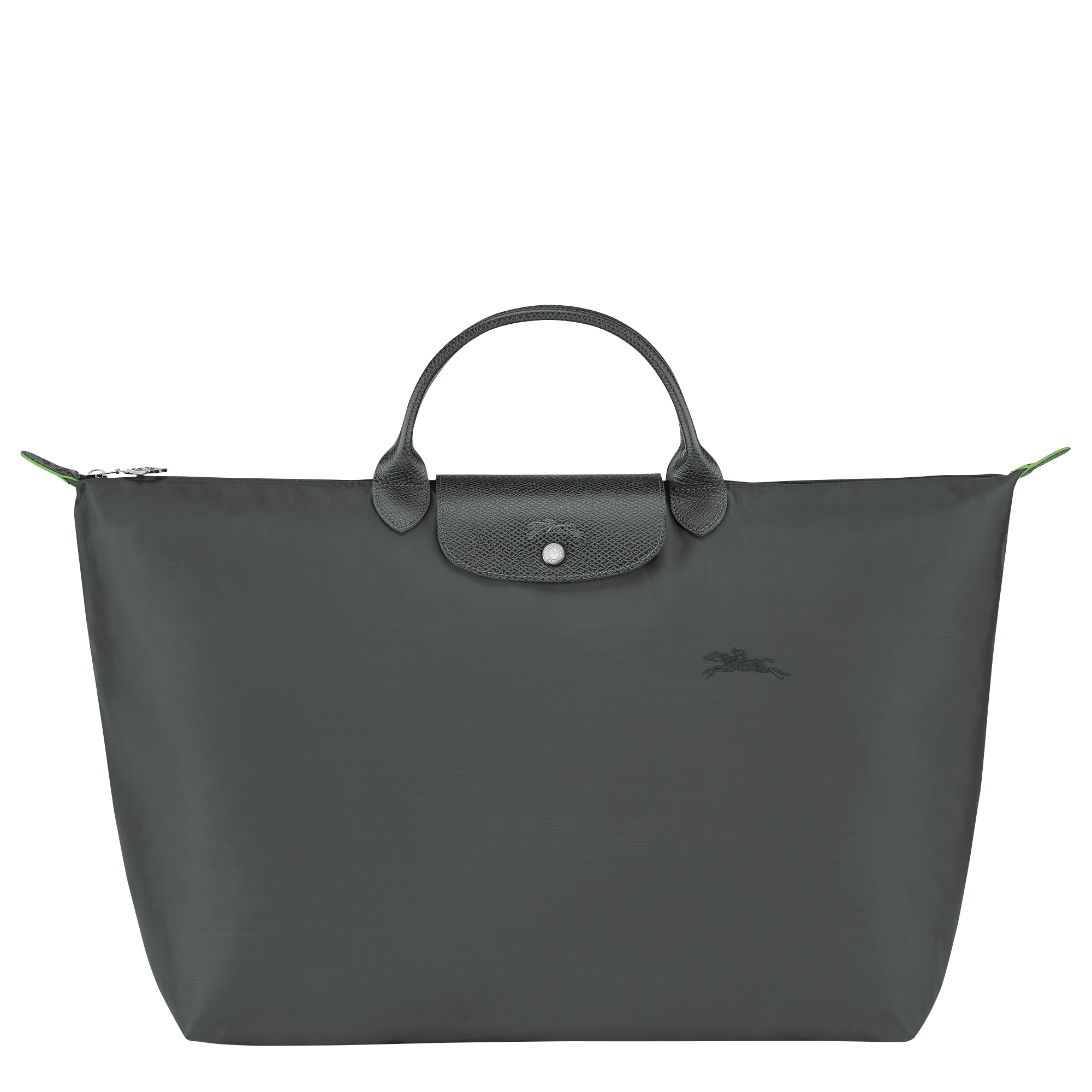 Le Pliage Green L Travel bag / Graphite - Recycled canvas