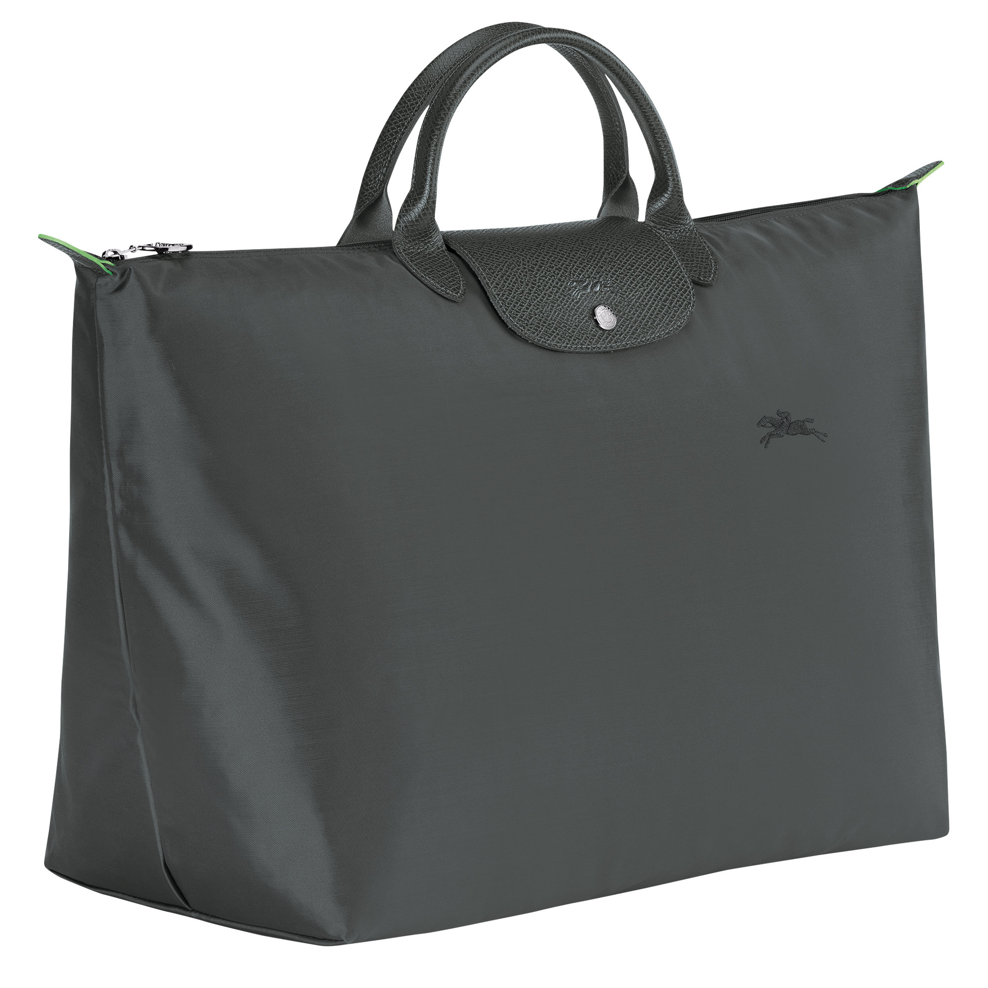 Le Pliage Green L Travel bag / Graphite - Recycled canvas - Image 3
