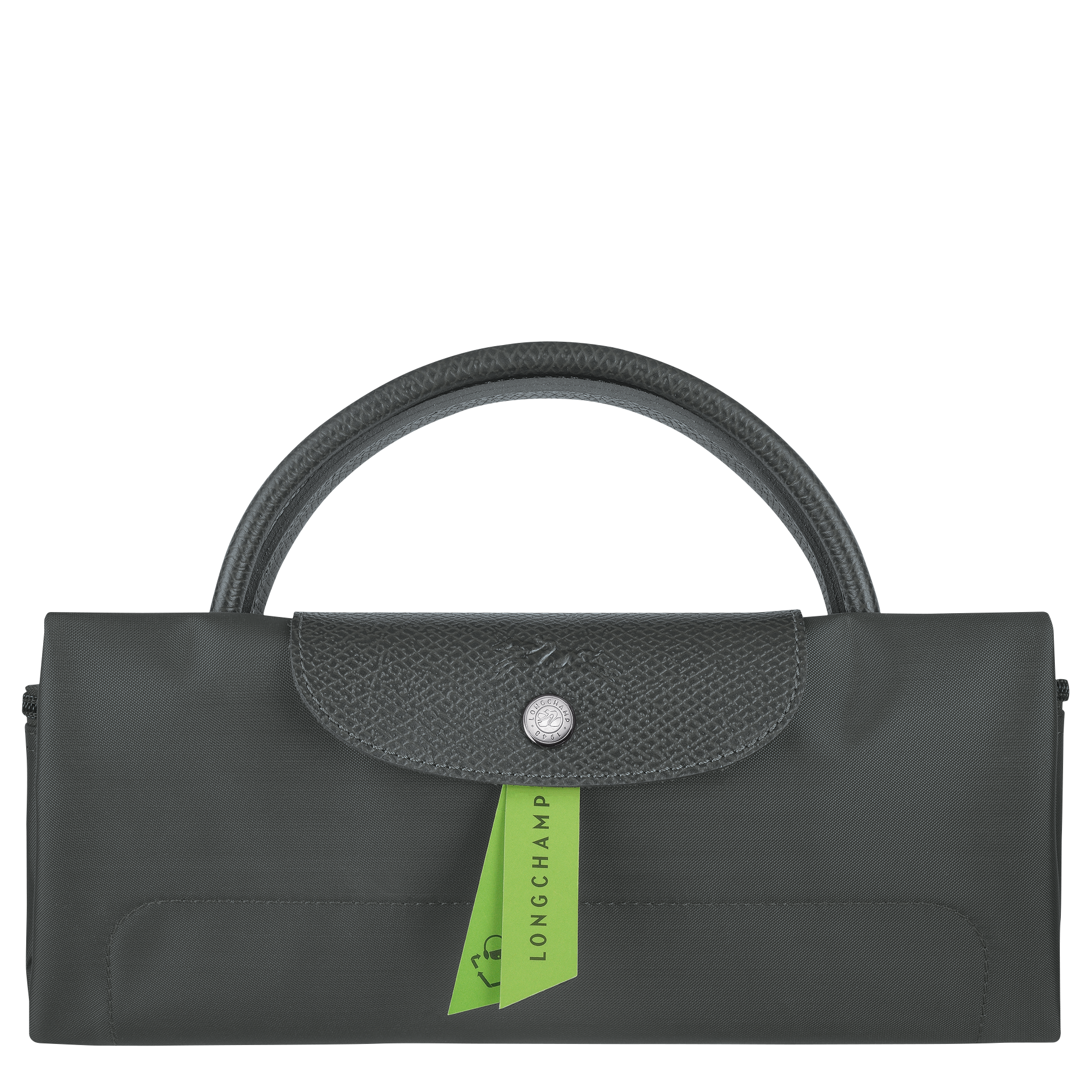 Le Pliage Green L Travel bag / Graphite - Recycled canvas - Image 6