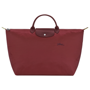 Le Pliage Green L Travel bag / Pomegranate - Recycled canvas
