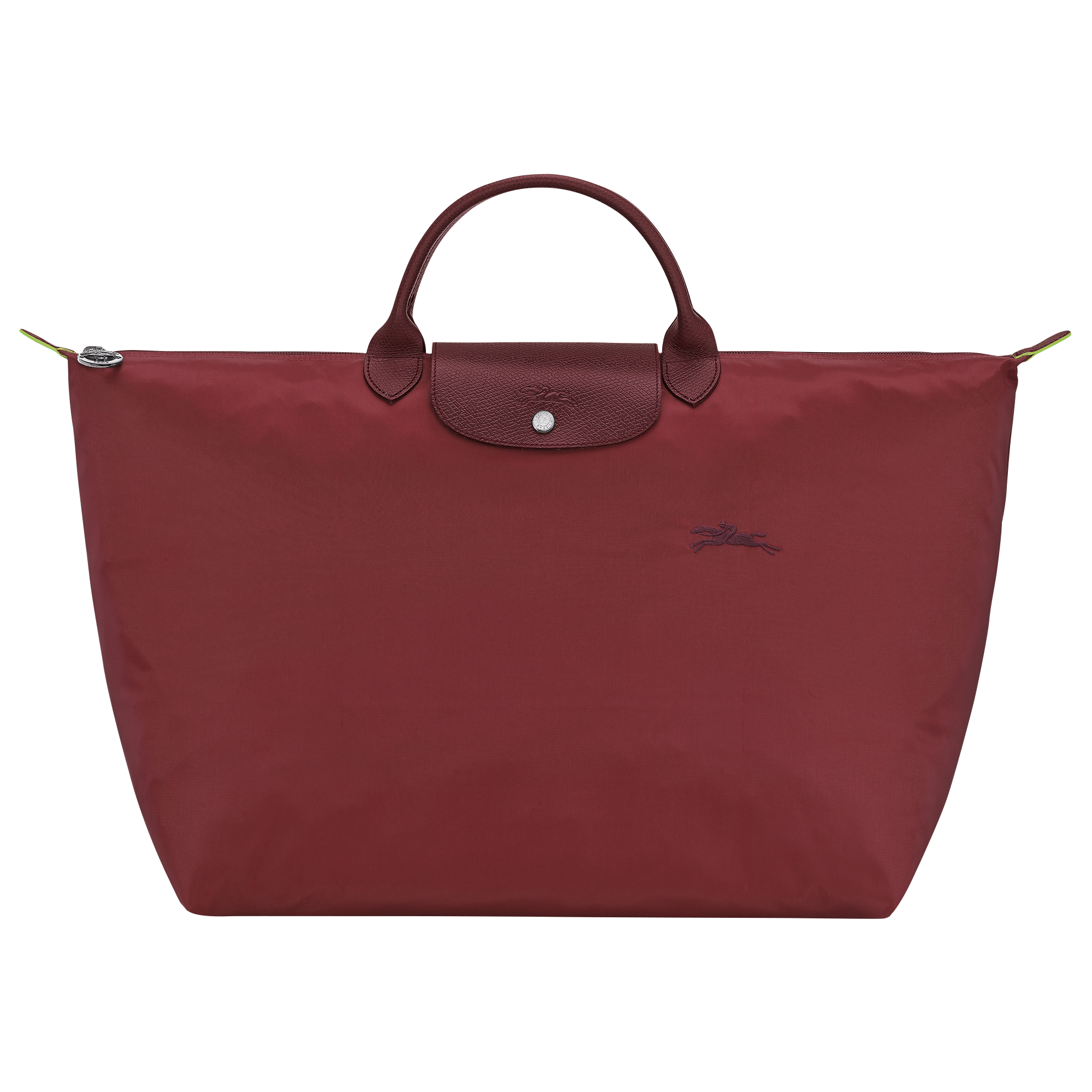 Le Pliage Green L Travel bag / Pomegranate - Recycled canvas