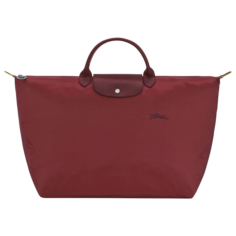 Le Pliage Green L Travel bag / Pomegranate - Recycled canvas - Image 17