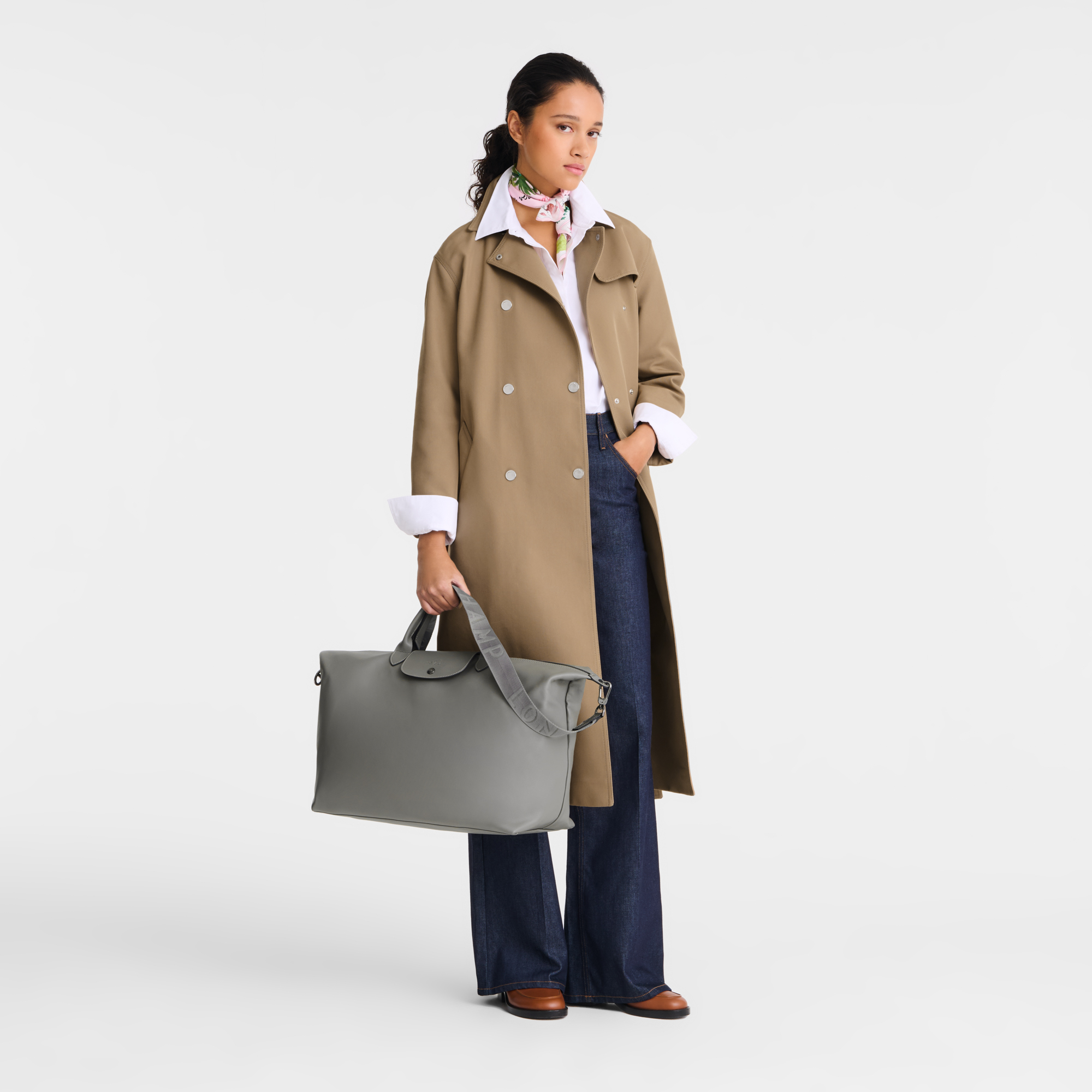 Le Pliage Xtra L Travel bag / Turtledove - Leather - Image 2