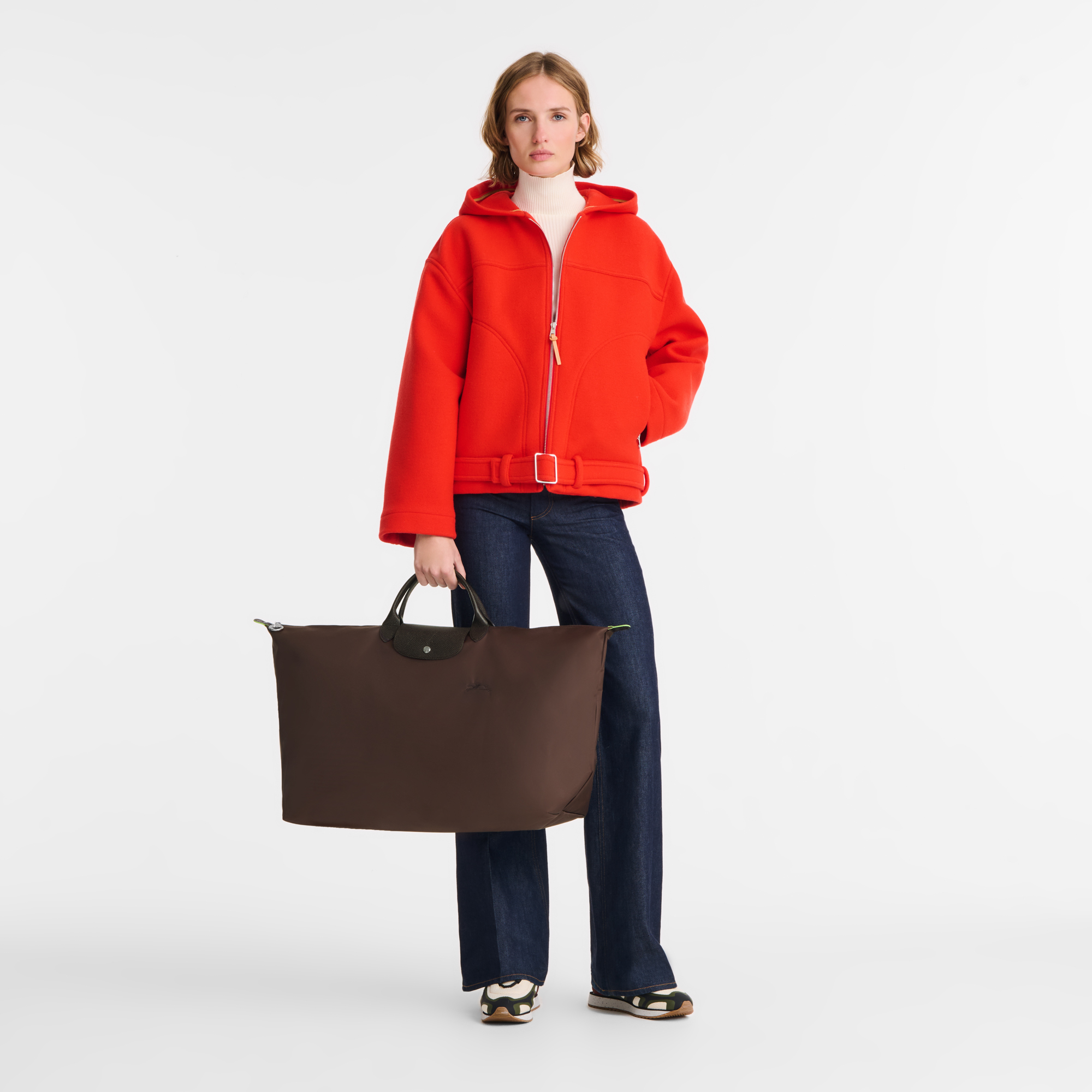 Le Pliage Green XL Travel bag / Mocha - Recycled canvas - Image 2