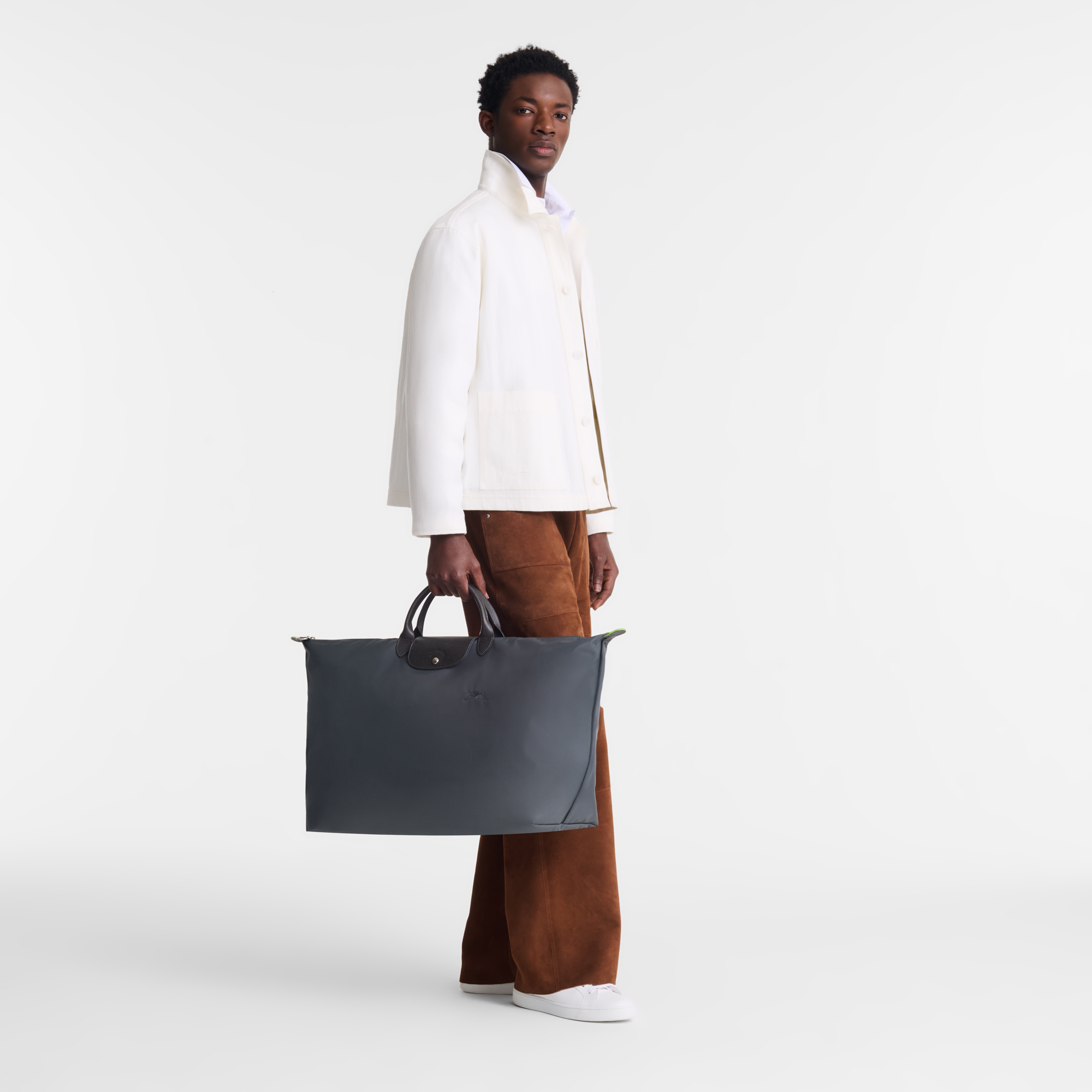 Le Pliage Green XL Travel bag / Graphite - Recycled canvas - Image 2