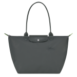 Le Pliage Green L Tote bag / Graphite - Recycled canvas
