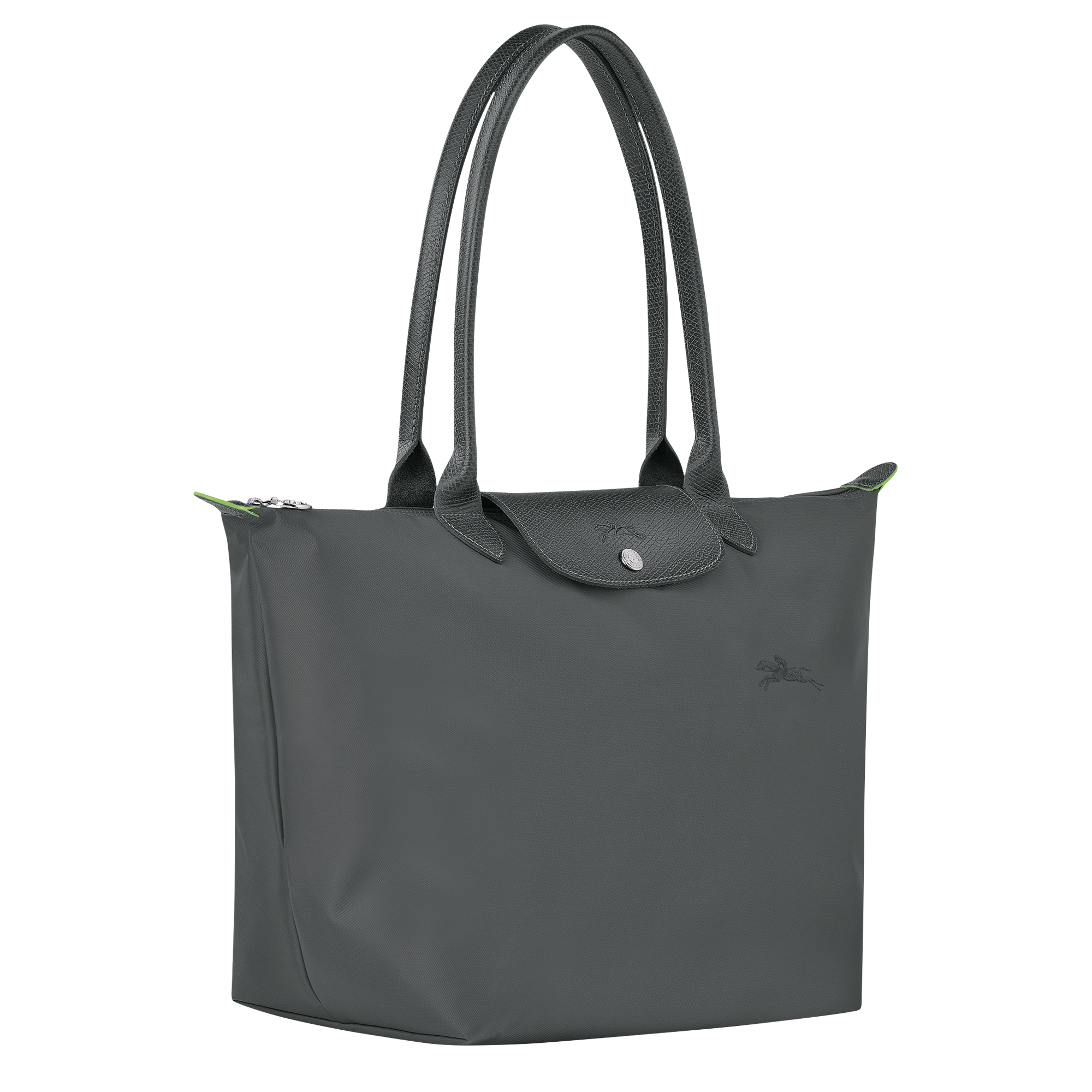 Le Pliage Green L Tote bag / Graphite - Recycled canvas - Image 3