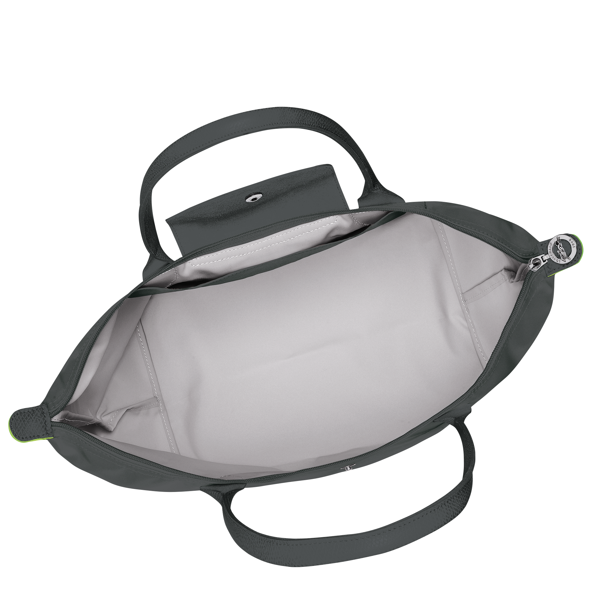 Le Pliage Green L Tote bag / Graphite - Recycled canvas - Image 5