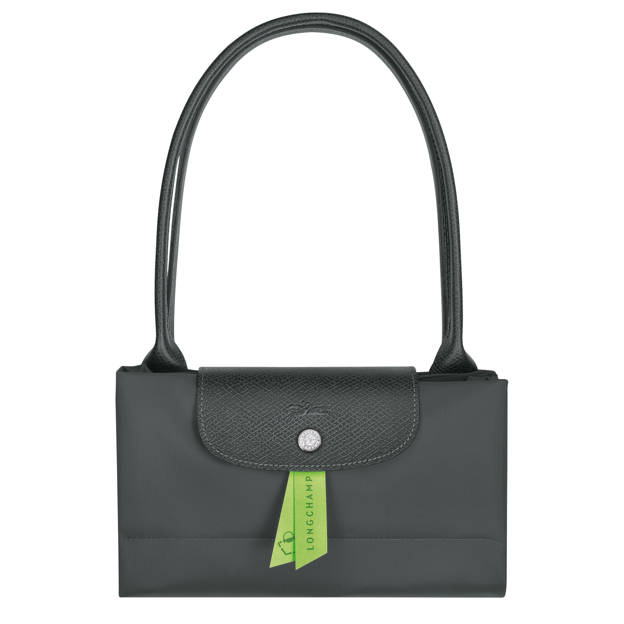 Le Pliage Green L Tote bag / Graphite - Recycled canvas - Image 6