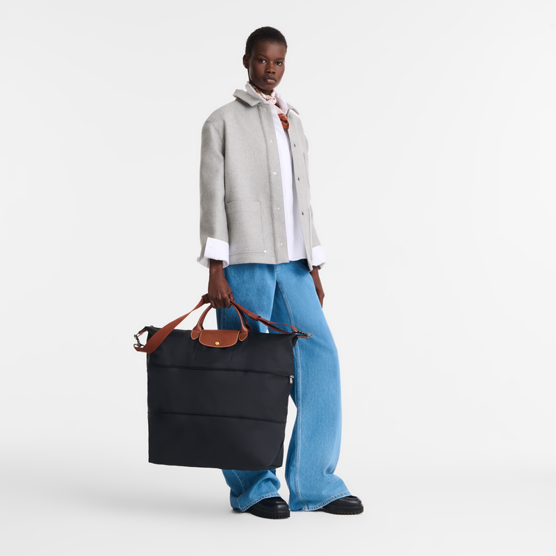 Le Pliage Original Travel bag expandable / Black - Recycled canvas - Image 27