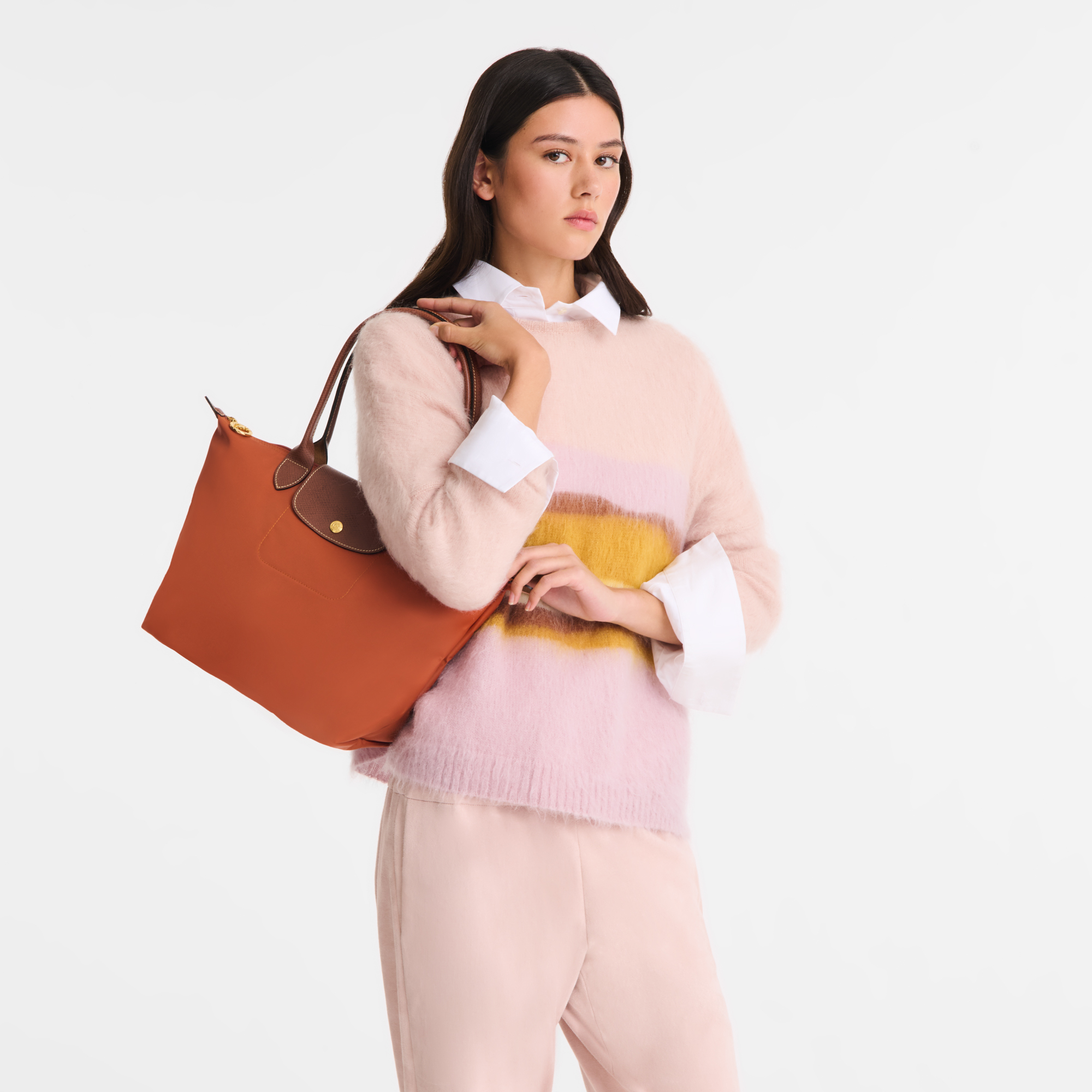 Le Pliage Original M Tote bag / Brick - Recycled canvas - Image 2