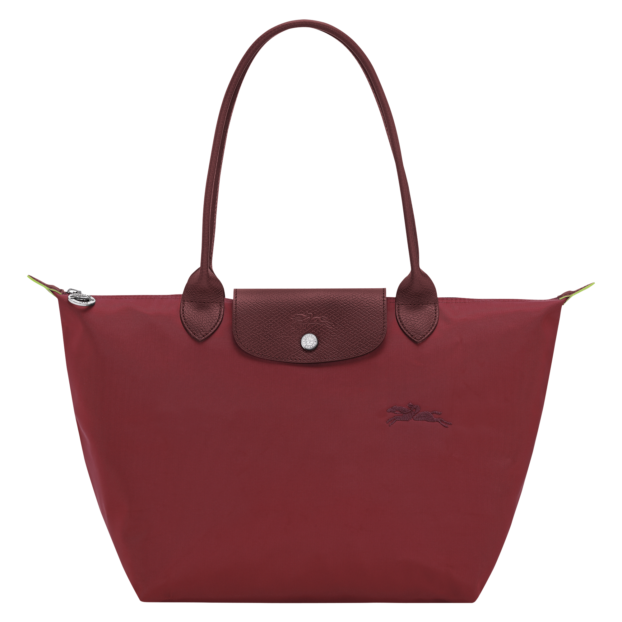 Le Pliage Green M Tote bag / Pomegranate - Recycled canvas