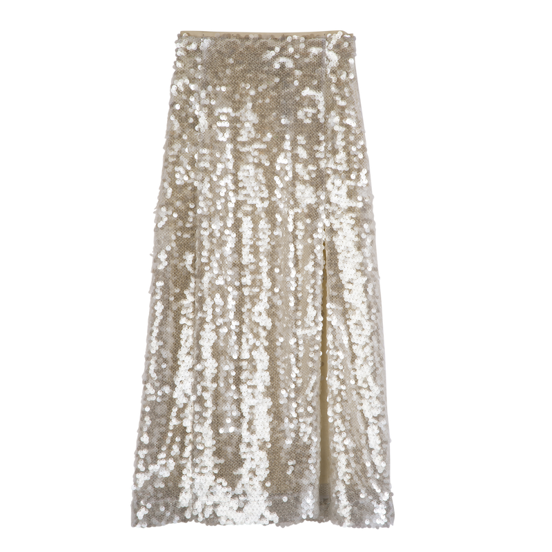 Midi skirt / Ivory - Sequin - Image 7