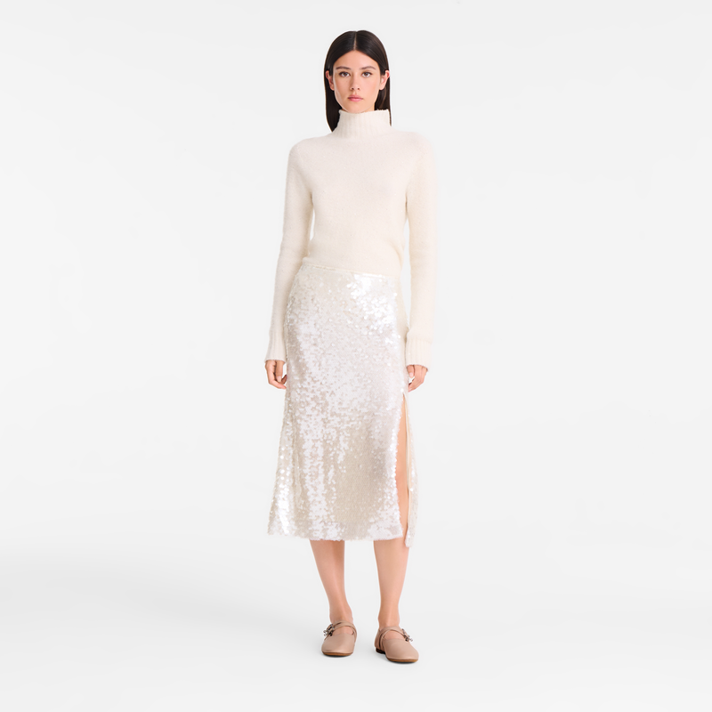 Midi skirt / Ivory - Sequin - Image 9