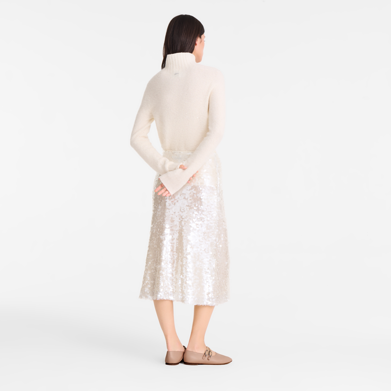 Midi skirt / Ivory - Sequin - Image 6